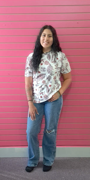 White Paisley Top