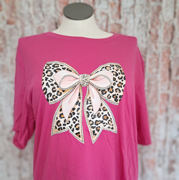 BOW LEOPARD GRAPHIC TEE