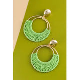 Boho Raffia Hoop Drop Earrings