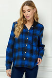 BLUE CHECK W/HOOD JACKET
