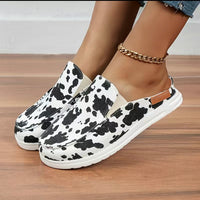 Cow Print Mules