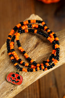 Orange Pumpkin Face Necklace