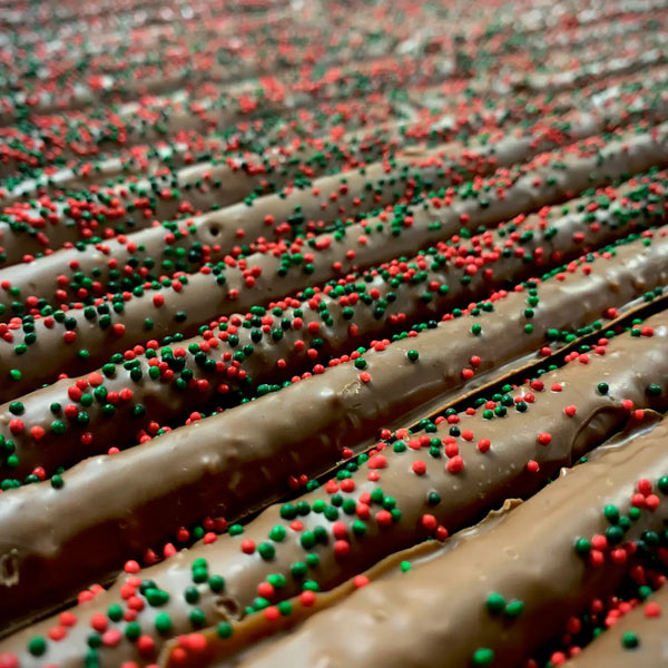 Christmas Pretzel Rods Milk Chocolate w/ Red & Green 2PK
