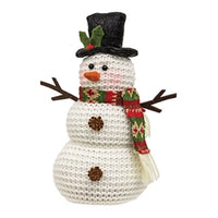 Green Nordic Knit Snowman Sitter