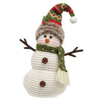 Green Nordic Knit Snowman Sitter