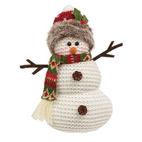 Green Nordic Knit Snowman Sitter