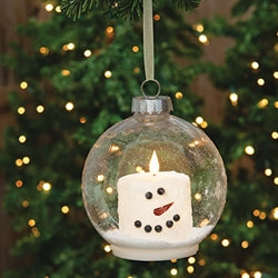 Snowman Led Candle Ornament