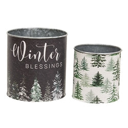 Woodland Winter Blessings Metal Buckets