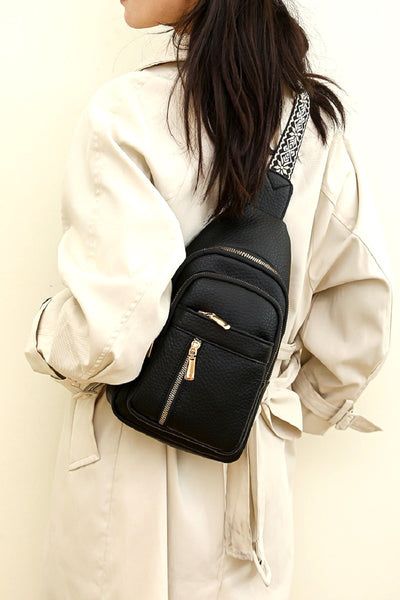 Vegan leather crossbody sling chest