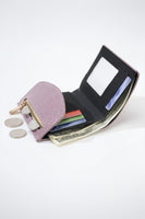 Crocodile pattern vegan leather trifold wallet