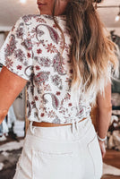 White Paisley Top