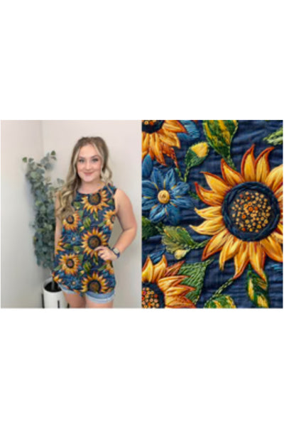 Tank Sunflower Faux Denim