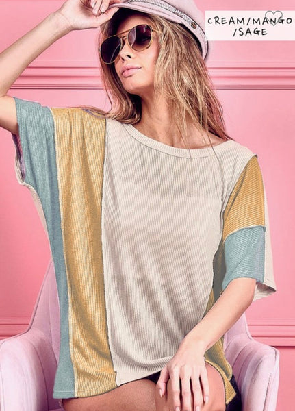 Bella Color Ribbed Top