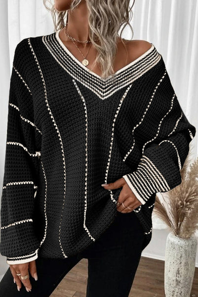 Black & White Color Block Sweater