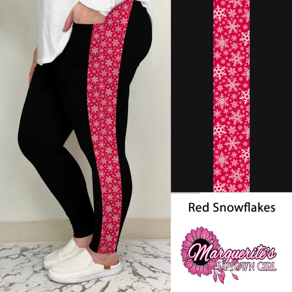 Red Snowflake Leggins