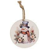 Winter Floral Snowman Ornament