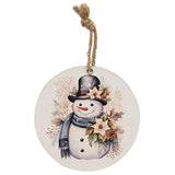 Winter Floral Snowman Ornament