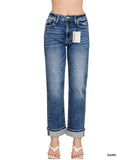 RAIN CUFFED STRAIGHT DENIM PANTS