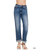 RAIN CUFFED STRAIGHT DENIM PANTS