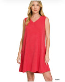 RAISED RIB SLEEVELESS MINI DRESS