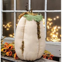 Mossy White Stuffed Pumpkin