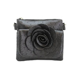 Floral Ostrich Crossbody Bag