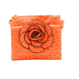 Floral Ostrich Crossbody Bag