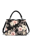 Violette Vegan Leather Floral Print Crossbody Satchel