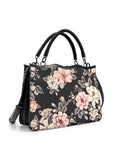 Violette Vegan Leather Floral Print Crossbody Satchel