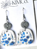 Blue Floral Earring Asst