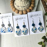 Blue Floral Earring Asst