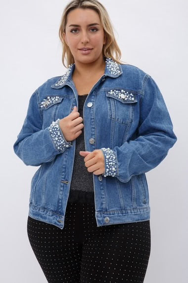 Biker Denim Pearl Jacket