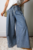 Pin Stripe Wide Leg Jean