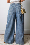 Pin Stripe Wide Leg Jean