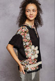 POL ONYX FLORAL TOP