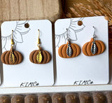 Pumpkin W/Feather Earring