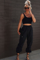 BLACK CARGO PANTS