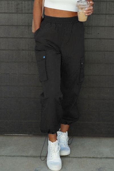 BLACK CARGO PANTS