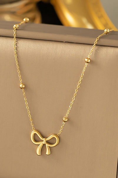 Bow Necklace Gold