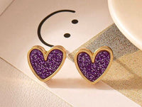 Purple Heart Earrings