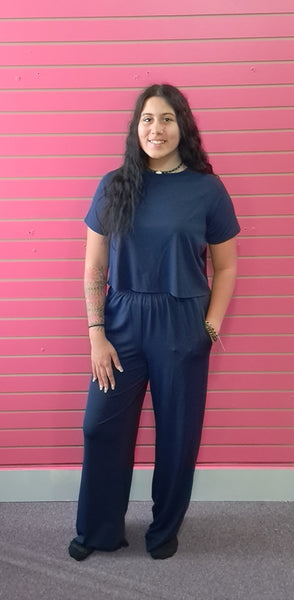 Izzy Navy Pant Set