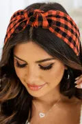 PLAID HEADBAND PUMPKIN