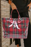 RED PLAID TOTE