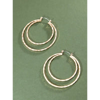 Hammer Double Flat Hoop Earrings
