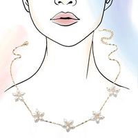 Pearl Flower Station Necklace