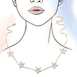 Pearl Flower Station Necklace