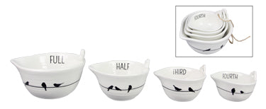 MEASURING CUPS CERAMIC BIRD DESIGN