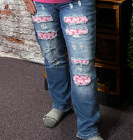 Valentine Heart Patched Jeans