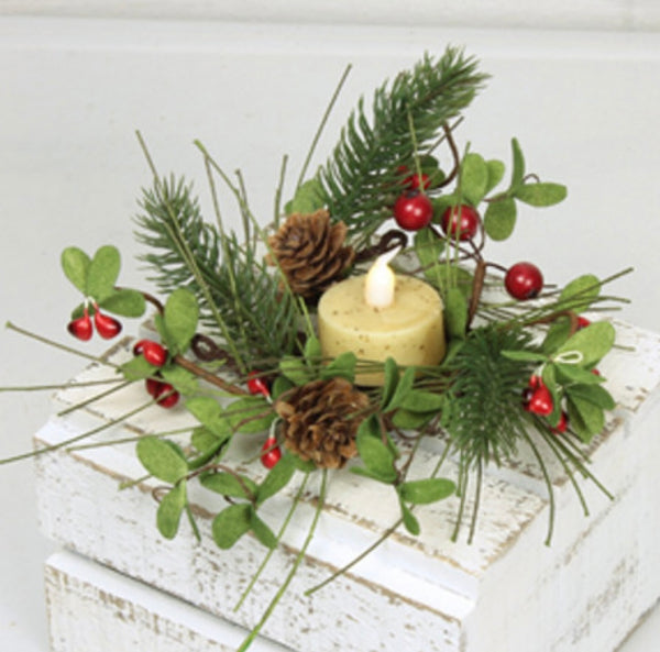 Red Christmas Bulb Small Candle Ring