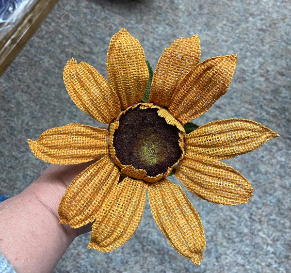 Sunflower Burlap 20" Stem